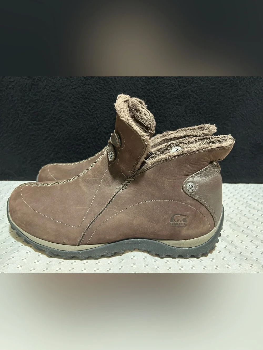 SOREL Nicolet Thinsulate Waterproof Suede Leather Winter Boots Brown 9 Womens